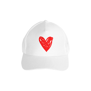 Nome do produto BONÉ TRUCKER | Coração peludo (branco e preto)