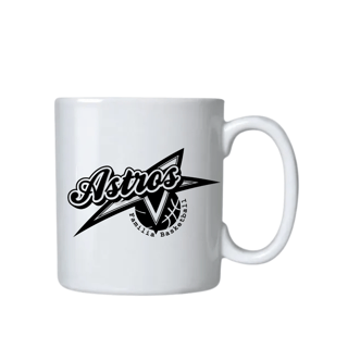 Canecas Brancas Cerâmica Astros Basketball Logo Preto