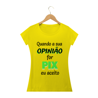 Nome do produto T-shirt Feminina Branca e Colorida (letra preta) 