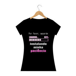 T-shirt Feminina Preta e Colorida (letra rosa) 