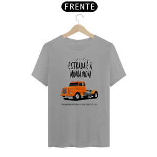 Nome do produto CAMISETA CAMINHONEIRO ESTRADA É MINHA VIDA SCANIA 111S JACARÉ