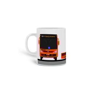 Nome do produto CANECA DESENHO DE ÔNIBUS BIARTICULADO CIDADE DE CURITIBA CAIO MILLENNIUM 