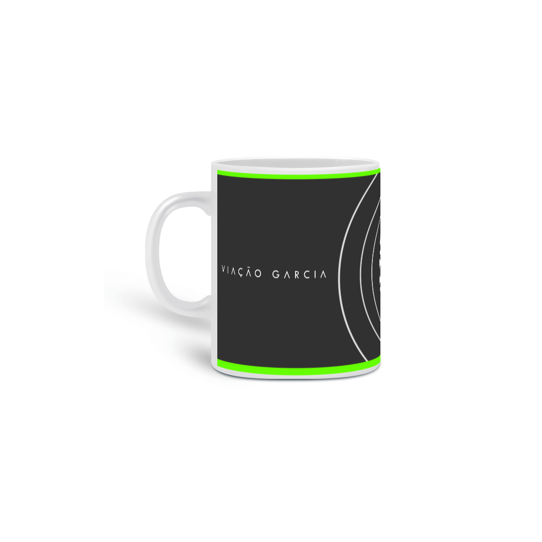 Nome do produto: CANECA VIAÇÃO GARCIA FUNDO CINZA ESCURO