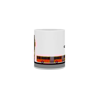 Nome do produto CANECA DESENHO DE ÔNIBUS BIARTICULADO CIDADE DE CURITIBA CAIO MILLENNIUM 