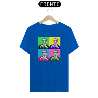 Nome do produto Camiseta Bolsonaro Pop Art - Azul, Cinza e Rosa