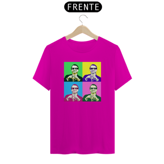 Nome do produto Camiseta Bolsonaro Pop Art - Azul, Cinza e Rosa