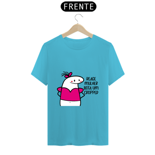 Nome do produto T-Shirt Q -  Reage mulher bota um cropped