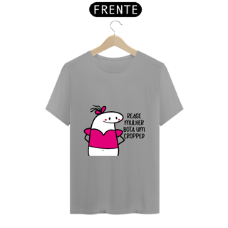 Nome do produto T-Shirt Q -  Reage mulher bota um cropped