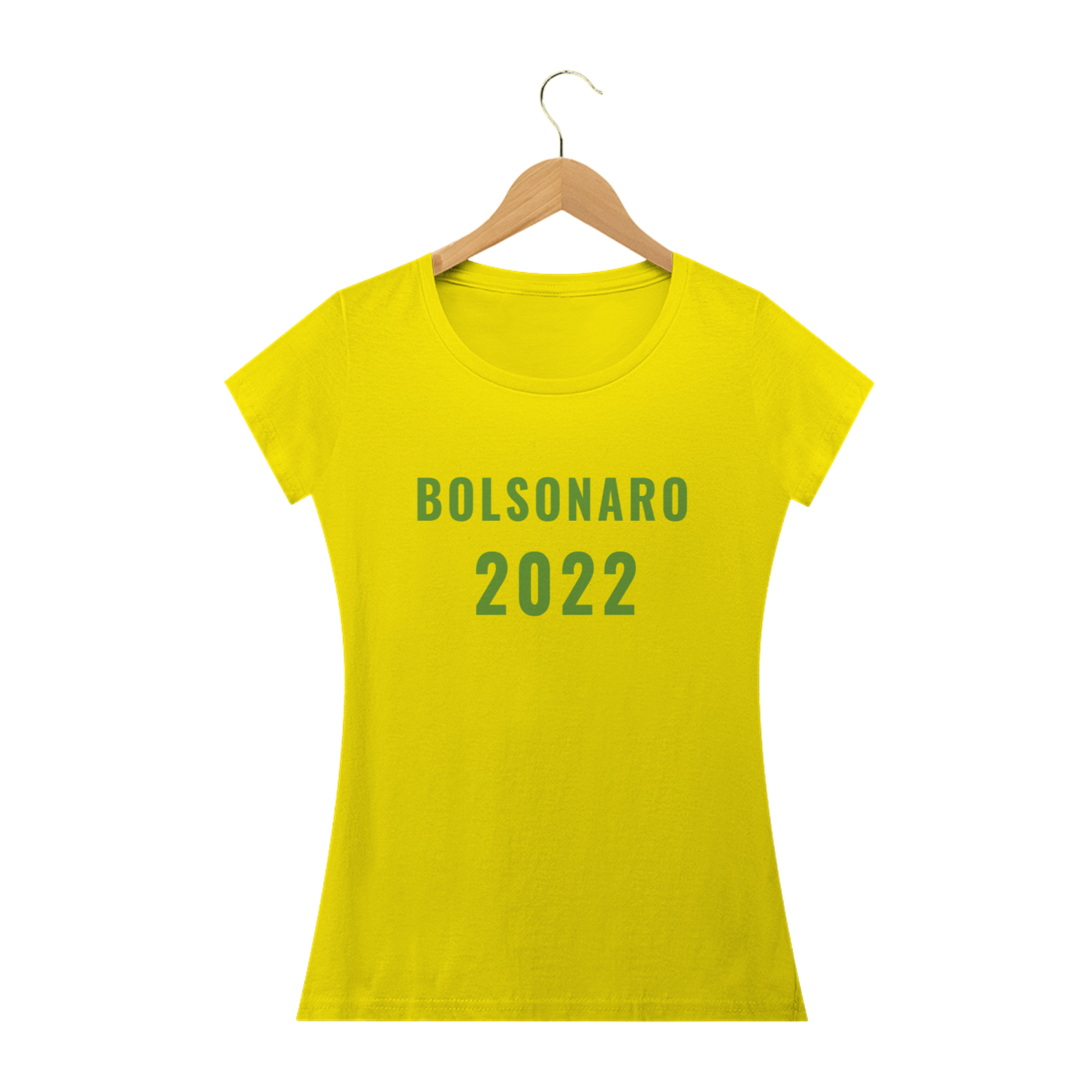 Camiseta Baby Look Amarela Bolsonaro 2022