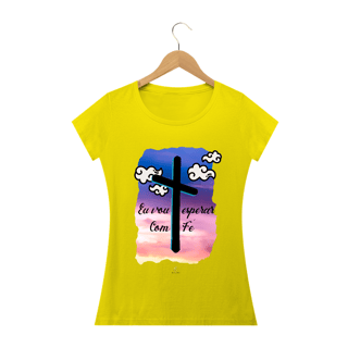 Nome do produto Camiseta Feminina Claudia Bastos - Eu Vou Esperar com Fé