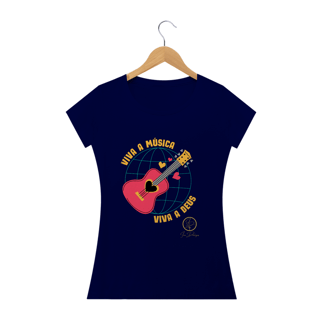 Nome do produto Camiseta feminina Ivan Domingos - Viva a música