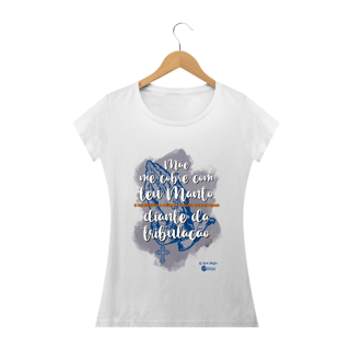 Nome do produto Camiseta Feminina Ellielthon Douglas - Mãe me Cobre com Teu Manto [O Bom Pastor]