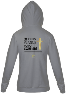 Nome do produto Moletom com zíper Max Caleb - Em Teus planos posso confiar