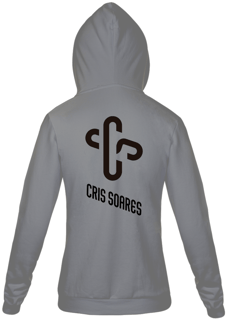 Nome do produto Moletom com zíper Cris Soares - CS em cruz