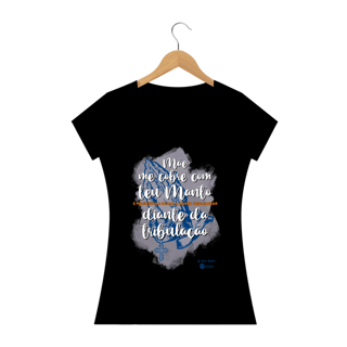 Nome do produto Camiseta Feminina Ellielthon Douglas - Mãe me Cobre com Teu Manto [O Bom Pastor]