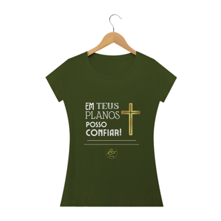 Nome do produto Camiseta feminina Max Caleb - Em Teus planos posso confiar