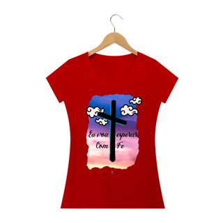 Nome do produto Camiseta Feminina Claudia Bastos - Eu Vou Esperar com Fé