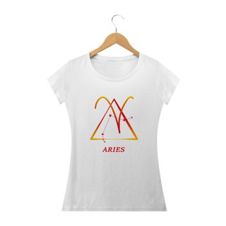 Camiseta Baby Long Signos - Áries - Branca