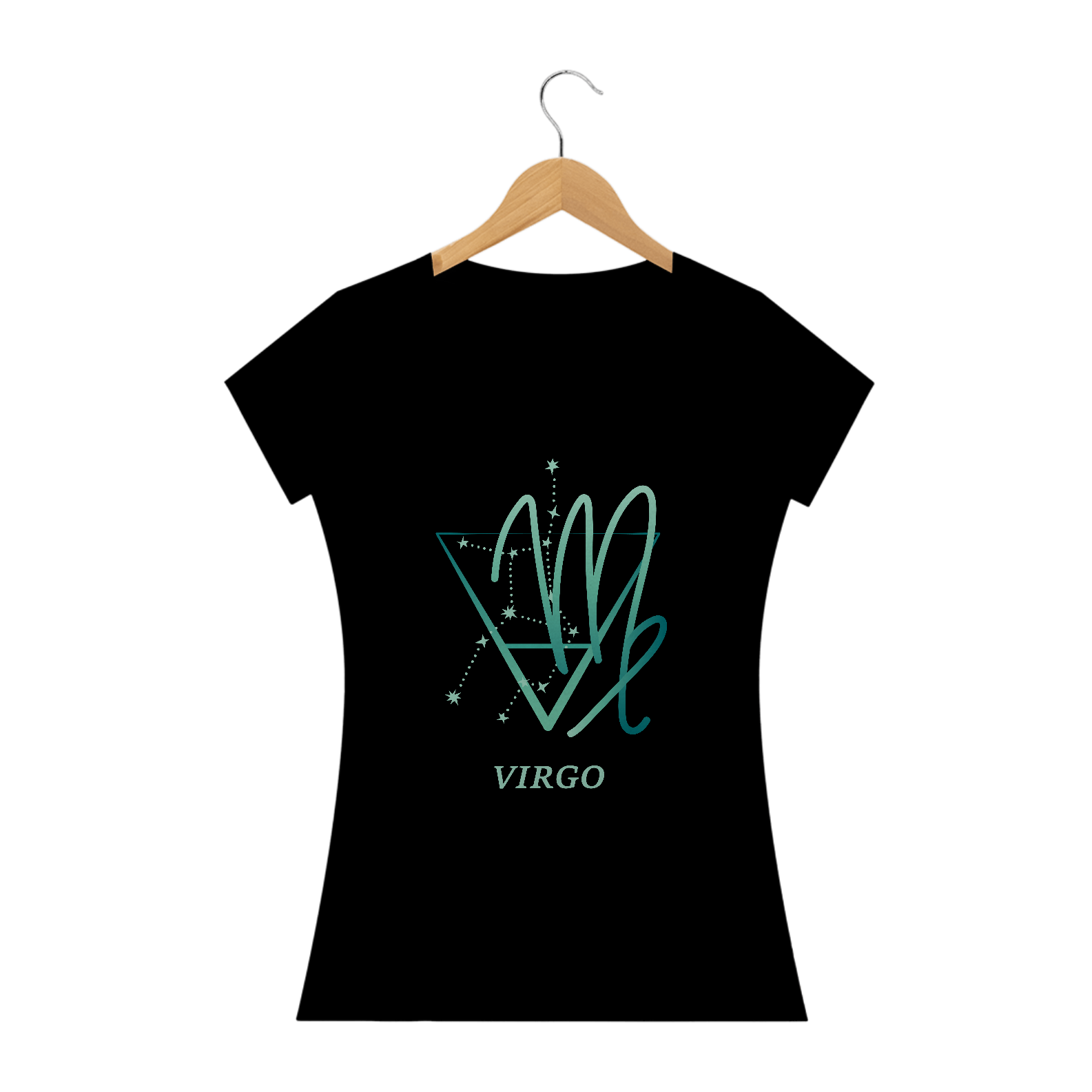 Camiseta Baby Long Signos - Virgem - Preta