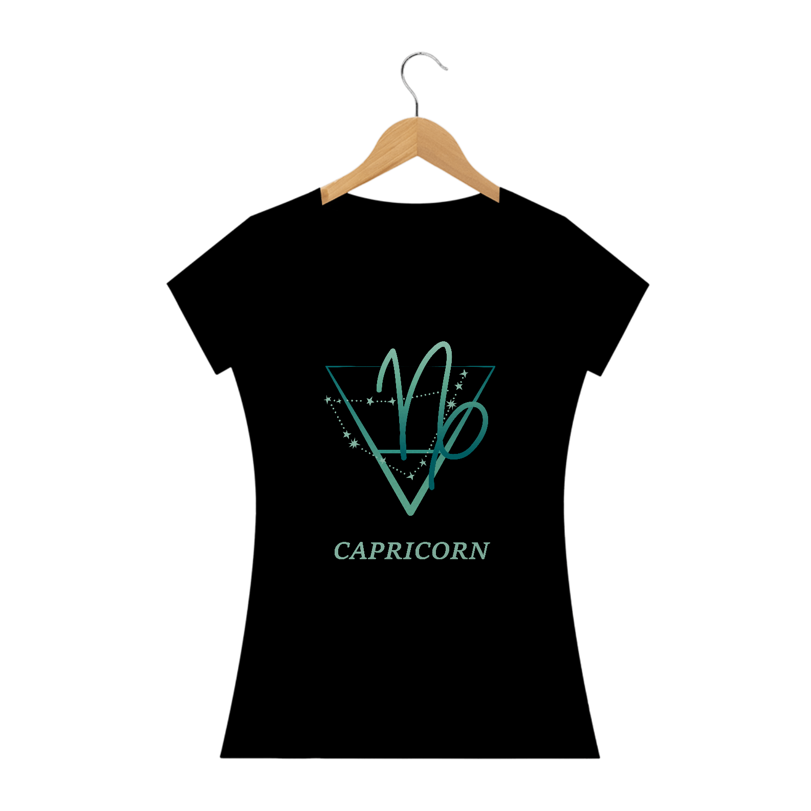 Camiseta Baby Long Signos - Capricórnio - Preta