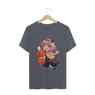 Camiseta Anya e Pochita - Spyxfamily e Chainsaw Man - Tecido Quality