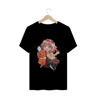 Nome do produto Camiseta Anya e Pochita - Spyxfamily e Chainsaw Man - Tecido Classic