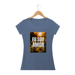 Nome do produto CAMISETA BABY LONG ESTONADA - EU SOU AMOR