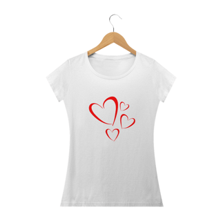 Nome do produto CAMISETA BABY LONG - CORAÇÕES