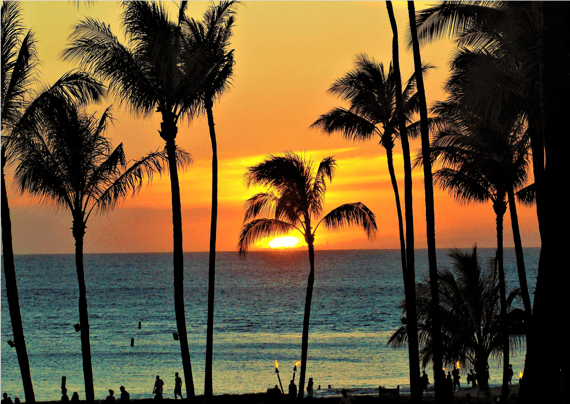 POSTER POR DO SOL SOBRE A PRAIA
