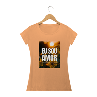 Nome do produto CAMISETA BABY LONG ESTONADA - EU SOU AMOR