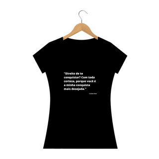 Nome do produto Camiseta Baby Look - Frase com cantada em direito