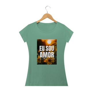 Nome do produto CAMISETA BABY LONG ESTONADA - EU SOU AMOR