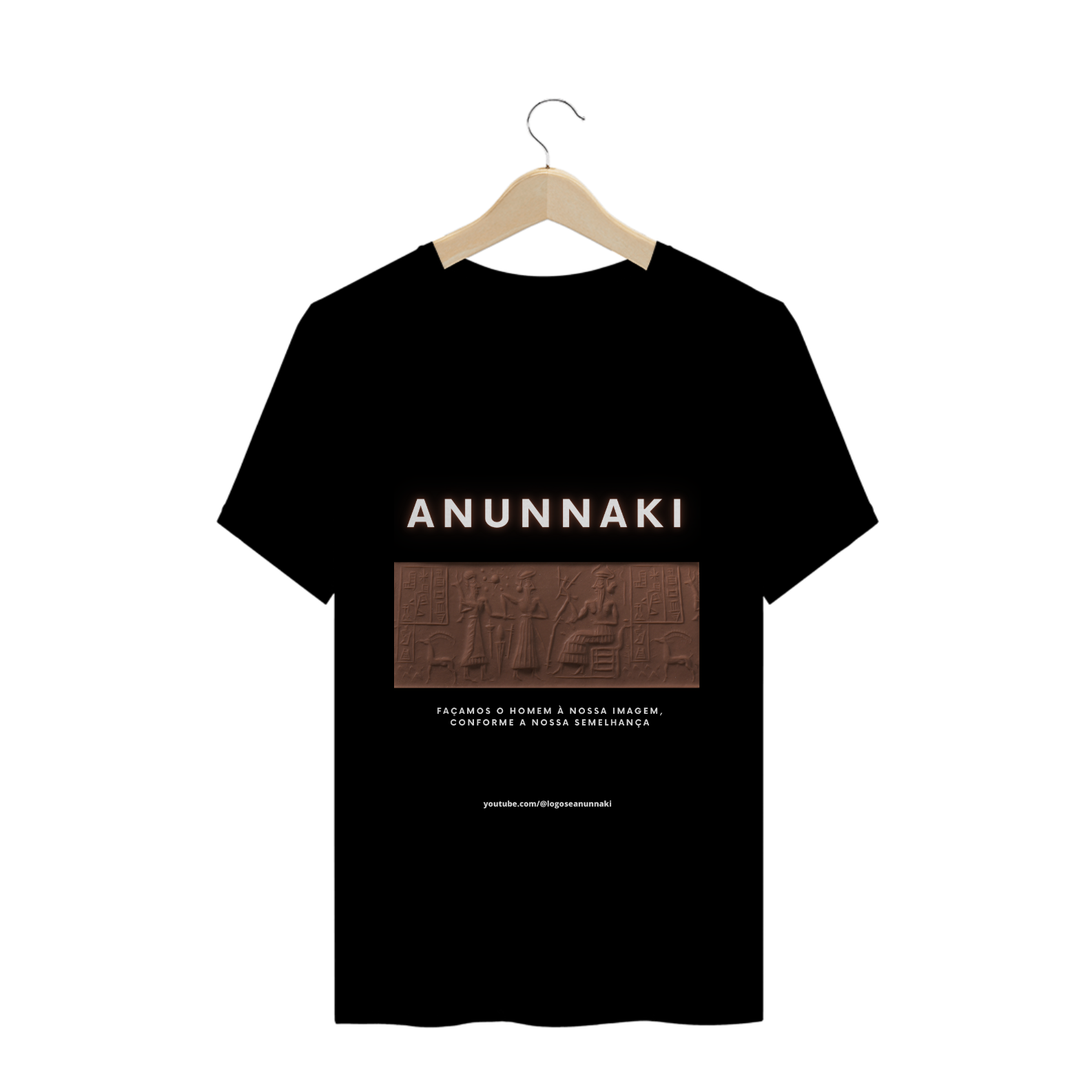 Camiseta Anunnaki Selo VA 243 Frase criação Preta