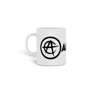 Nome do produto Caneca Ancapsu Logo e nome do Canal Preto