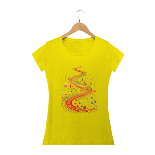 Nome do produto Camiseta Estampada Feminina Natal Caminho de Estrelas
