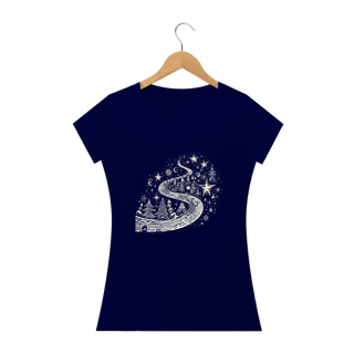 Nome do produto Camiseta Estampada Feminina Natal Caminho de Estrelas