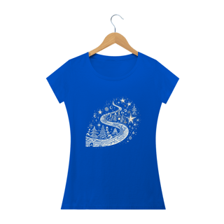 Nome do produto Camiseta Estampada Feminina Natal Caminho de Estrelas