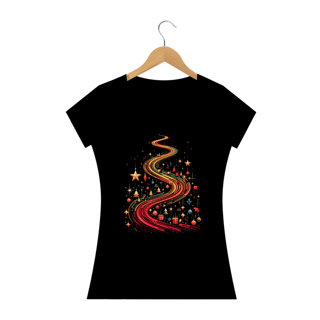 Nome do produto Camiseta Estampada Feminina Natal Caminho de Estrelas