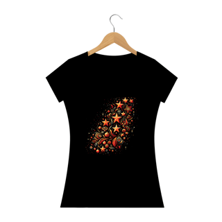 Nome do produto Camiseta Estampada Feminina Natal Caminho de Estrelas