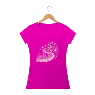 Nome do produto Camiseta Estampada Feminina Natal Caminho de Estrelas