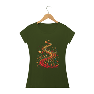 Nome do produto Camiseta Estampada Feminina Natal Caminho de Estrelas
