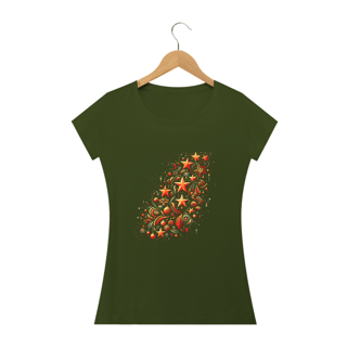 Nome do produto Camiseta Estampada Feminina Natal Caminho de Estrelas