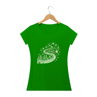 Nome do produto Camiseta Estampada Feminina Natal Caminho de Estrelas