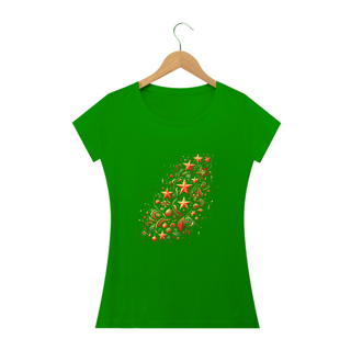 Nome do produto Camiseta Estampada Feminina Natal Caminho de Estrelas