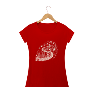 Nome do produto Camiseta Estampada Feminina Natal Caminho de Estrelas