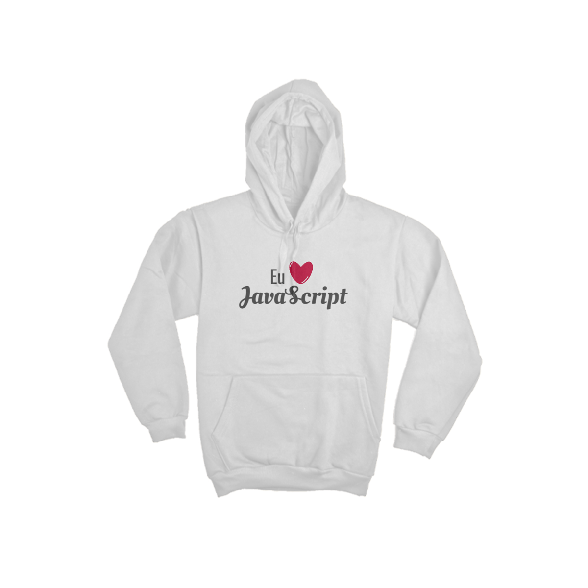 Nome do produto: MOLETOM - EU AMO JAVASCRIPT (BRANCO, CINZA)