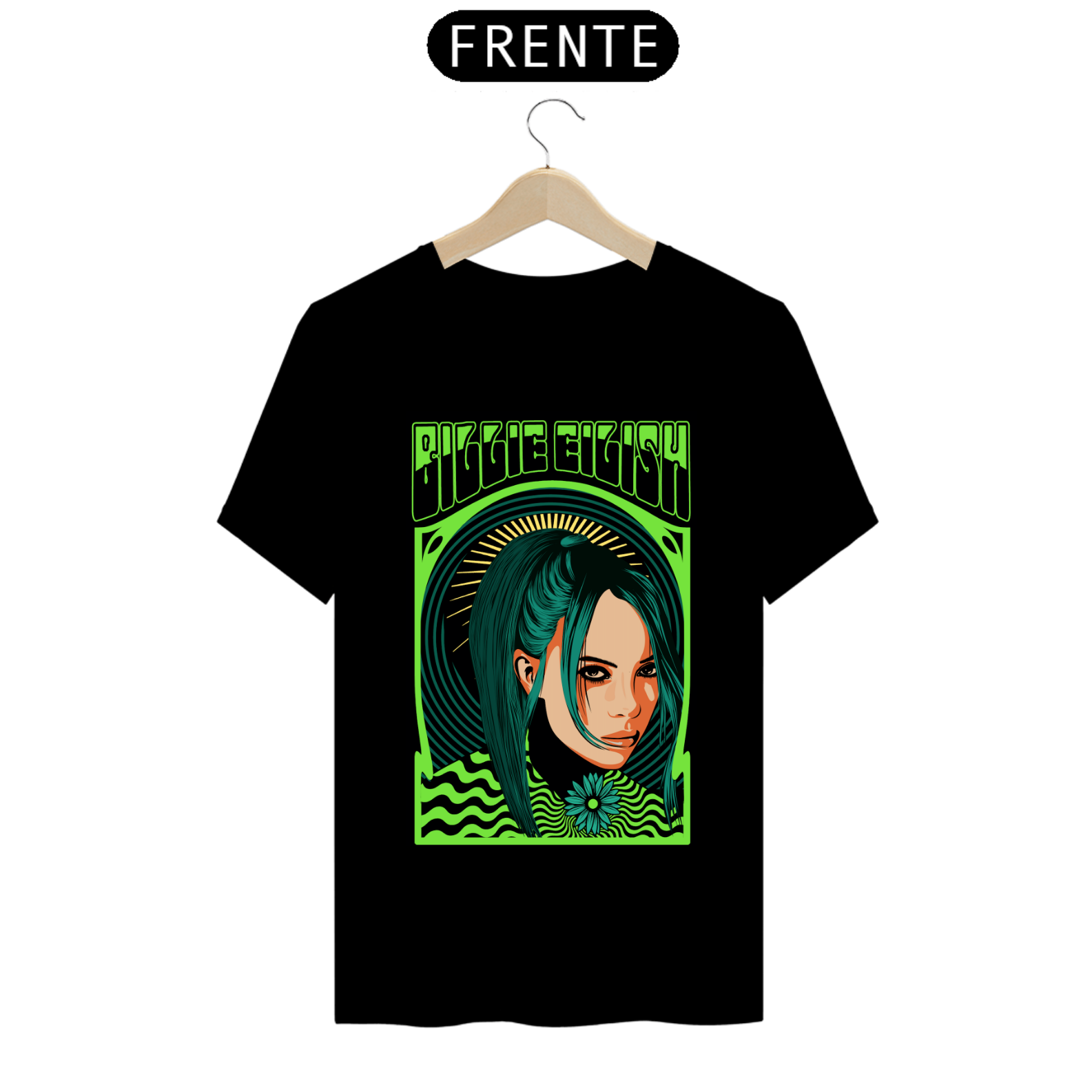 Camiseta - Billie Eilish Neon Green