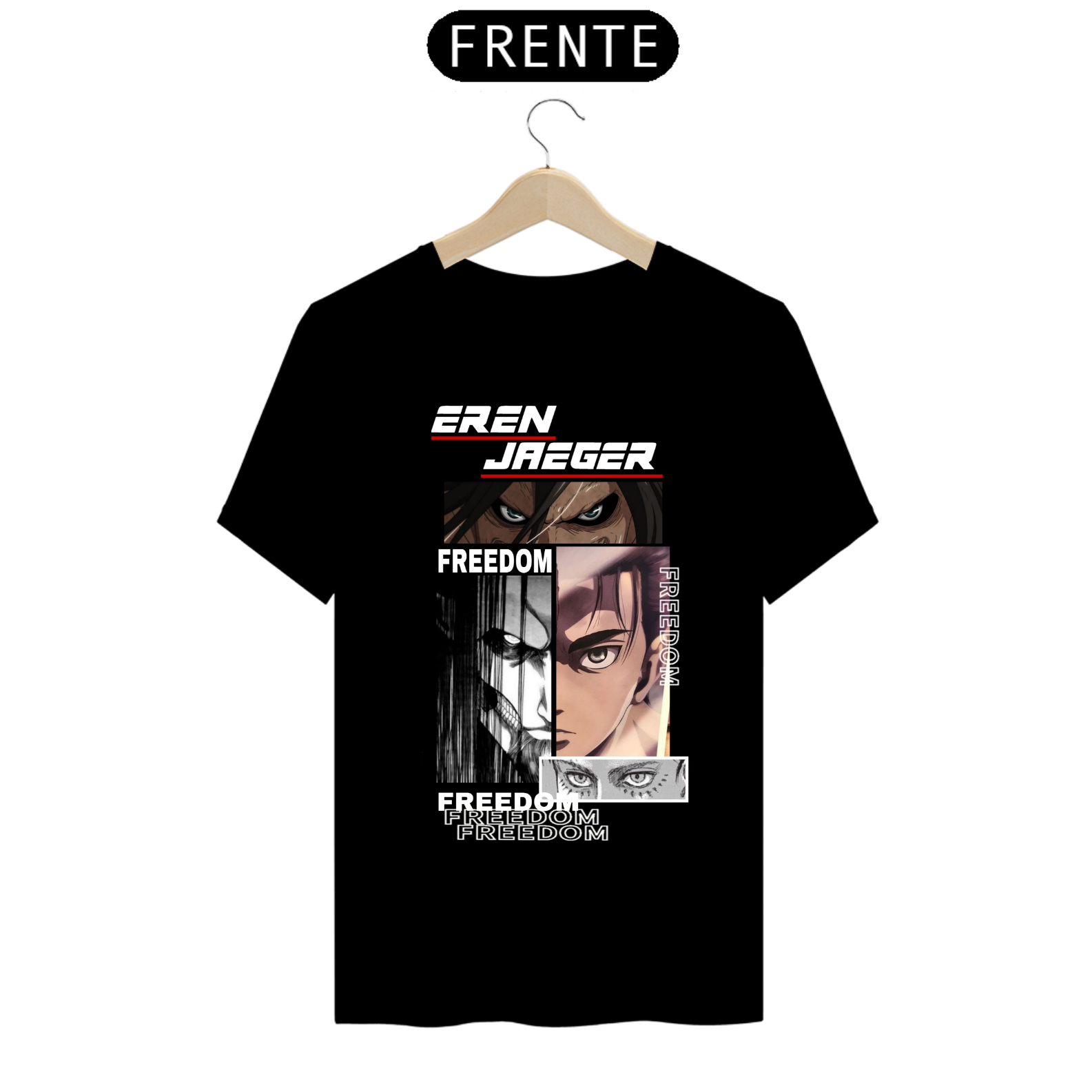 Camiseta - Eren Yeager Freedom (Attack on Titan)