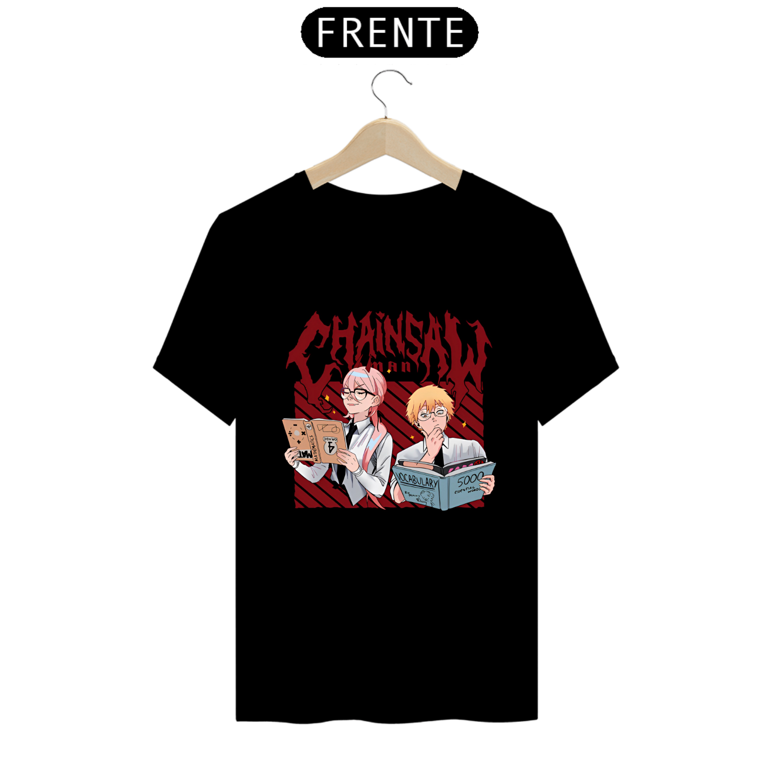 Camiseta - Power & Denji Inteligentes (Chainsaw Man)