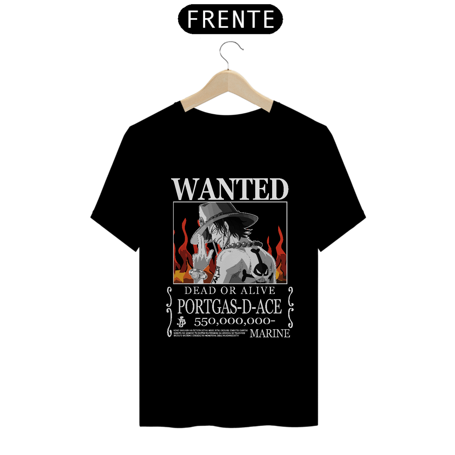 Camiseta - Wanted Portgas D. Ace (One Piece)